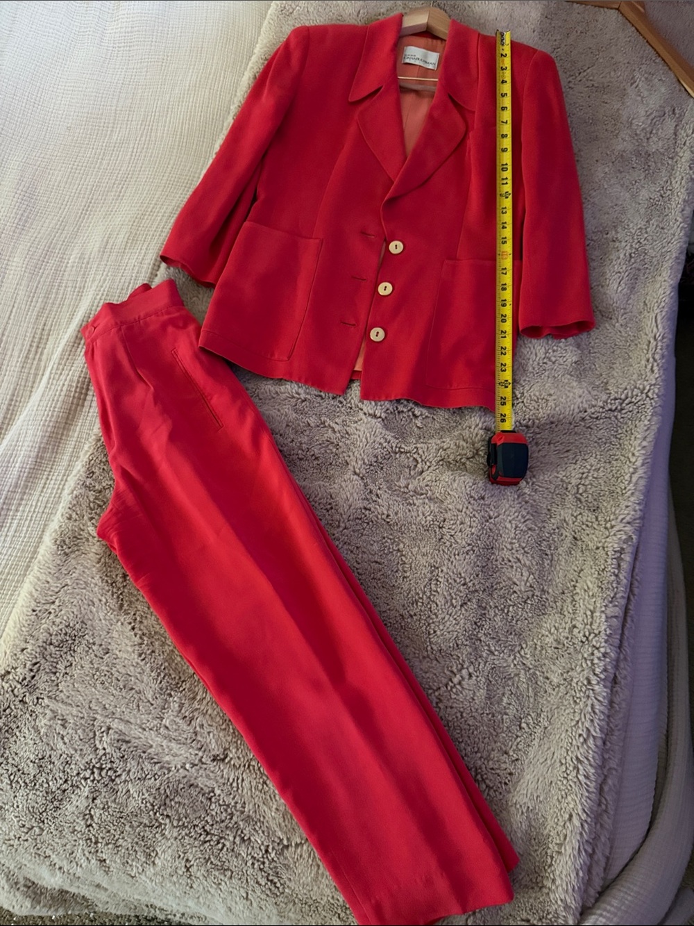 Vintage Dana Buchman Red Blazer and Pants Set